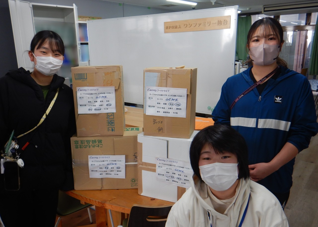 カーブス仙台柳生様より寄付を頂きました。